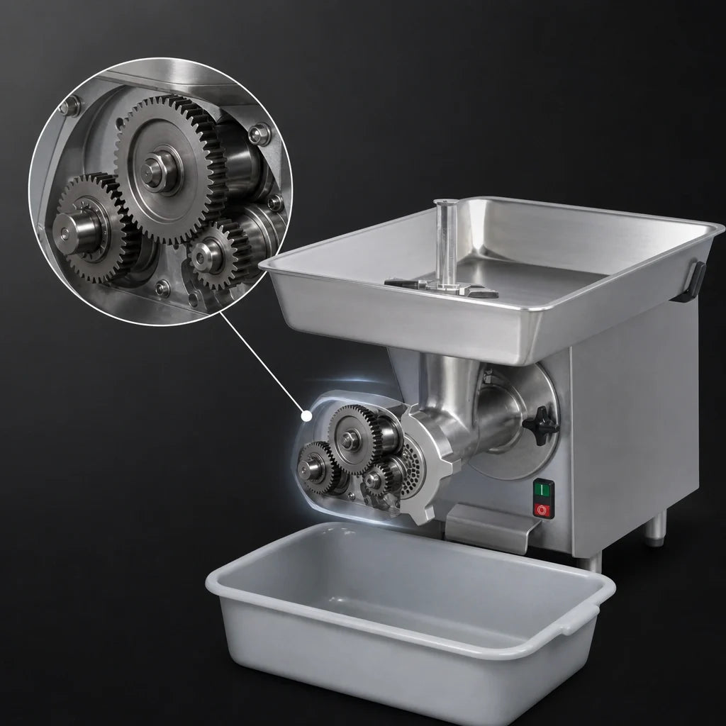 Univex MG22 Bench-Style Gear-Driven Meat Grinder, #22 Hub, 1 HP, Aluminum Pan and Housing