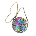 Round Quilted Crossbody Bag -Multi Snake 2