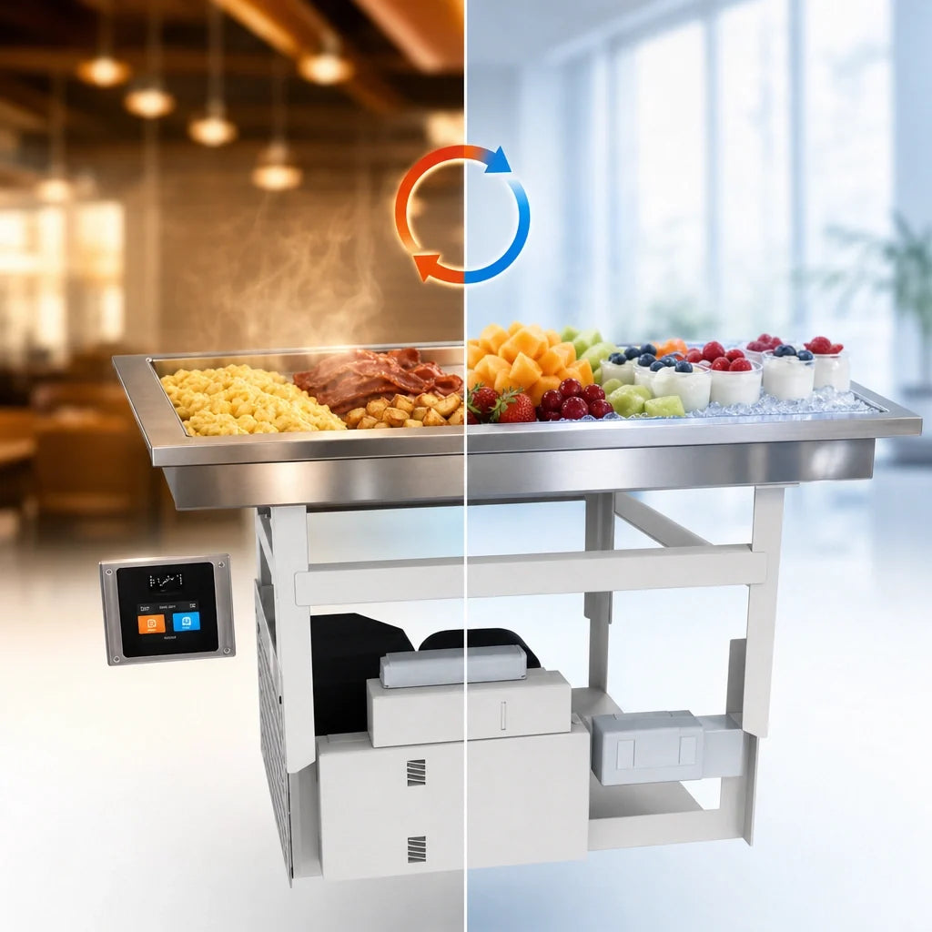 Duke HotFrost™ RHF1-SL Recessed Hot/Cold Switchable Drop-In Food Well, 1 Full-Size Pan, Touchscreen Control, Stainless Steel
