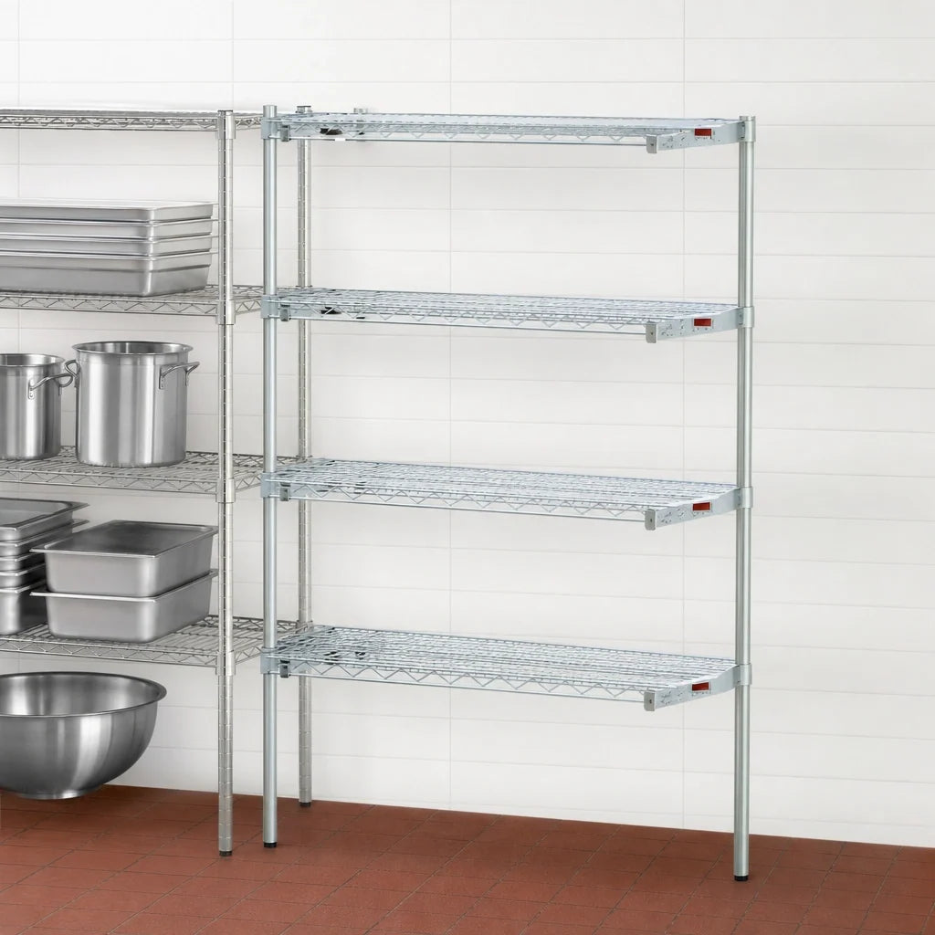 Eagle Group EAGLEbrite A4-74-2160Z 4-Tier Add-On Wire Shelving Unit, 60W x 21D x 74H, Zinc Finish