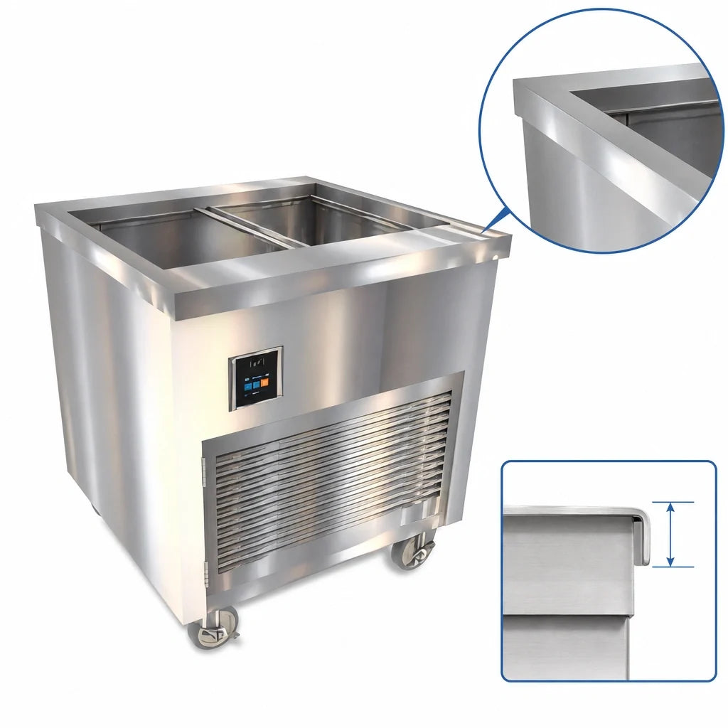 Duke Thurmaduke TCM-32SS-N7 Mobile 32-Inch Stainless Steel Cold Food Unit with 8-Inch Mechanical Cold Pan and Touchscreen Control