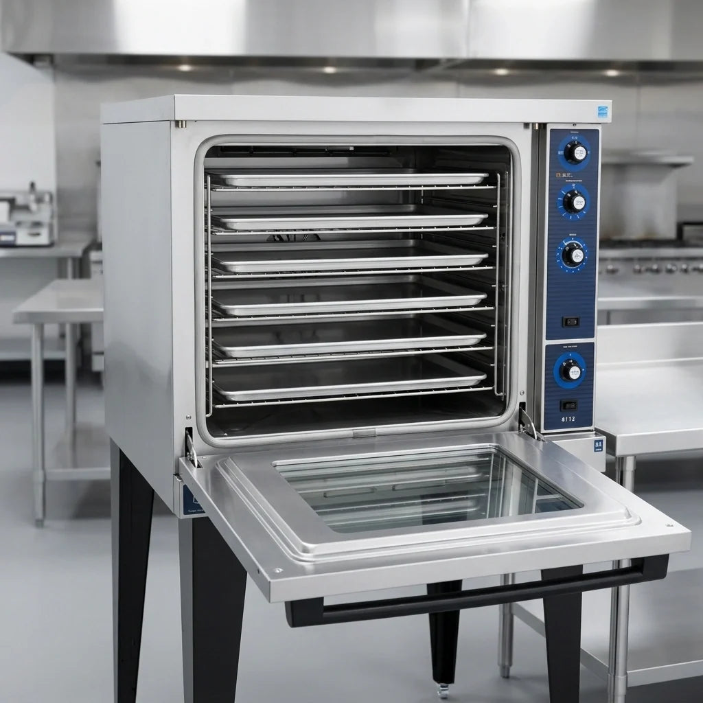 Duke 613-G3V Single-Deck Deep-Depth Gas Convection Oven, 6-Pan, Mechanical Controls, Stainless Steel/Porcelain