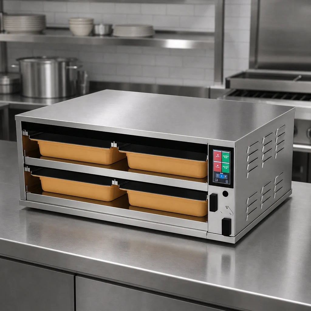 Duke ReadyFlex™ RFHU-22F Countertop 4-Pan Full-Size Hot Holding Cabinet with Touchscreen Controls, Stainless Steel