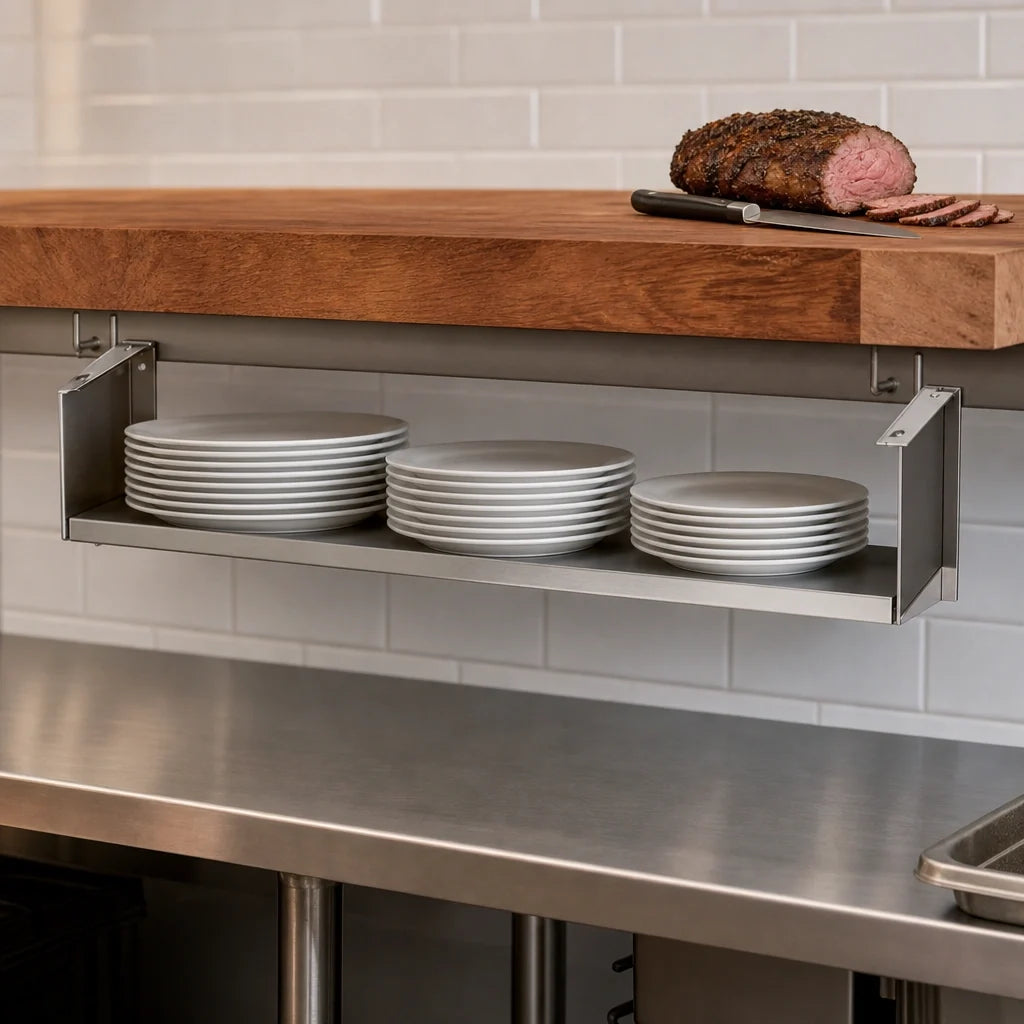 Duke 441-4S Dish Shelf, 53-Inch x 7-Inch, 18/300 Stainless Steel, Fixed Brackets
