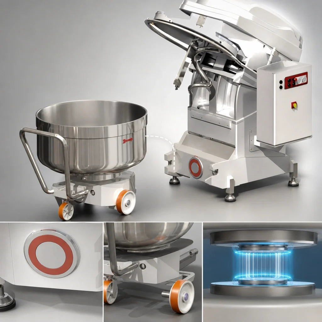 Univex SL120RB Removable-Bowl Spiral Dough Mixer, 180 Qt., 265 Lb. Dough Capacity, 2-Speed with Reverse