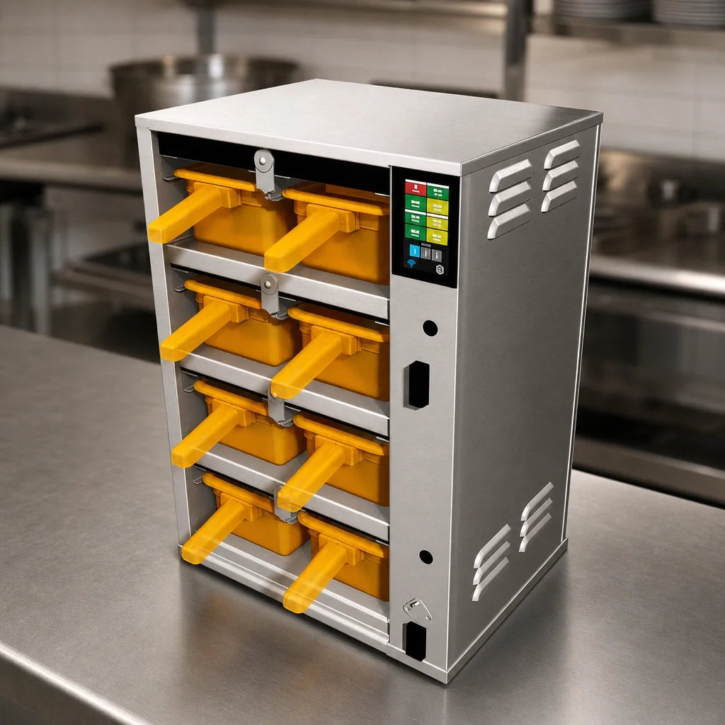 Duke ReadyFlex™ RFHU-42-4 8-Compartment Countertop Hot Holding Cabinet, 4-Inch Deep Pan Slots, Touchscreen Control, Stainless Steel