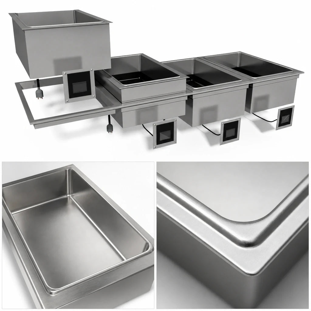 Duke WW-3 Waterless Drop-In Hot Food Well, 3 Full-Size Pans, Dry Operation, Insulated Digital Controls
