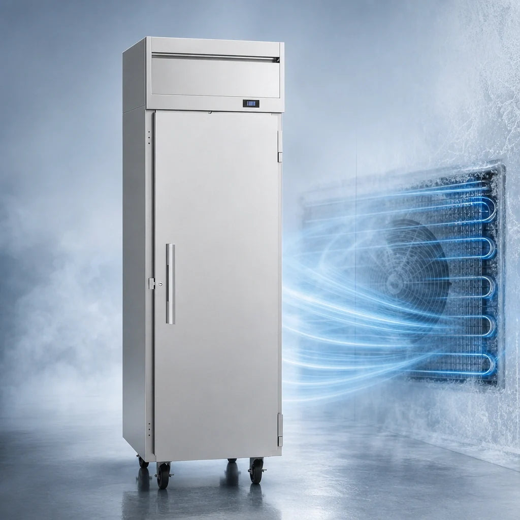 Victory Refrigeration Elite™ VEFSA-1D-SD-HC 1-Section Top-Mount Reach-In Freezer, 21.66 Cu. Ft., 26-Inch Wide, Solid Right-Hand Door