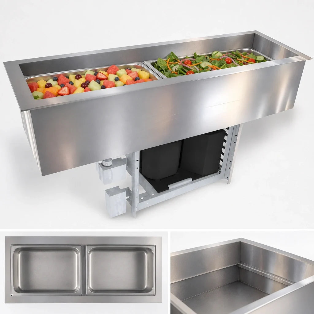 Duke CP2-SL-DC-D Drop-In 2-Pan Refrigerated Cold Food Well, Full-Size, Self-Contained, Touchscreen