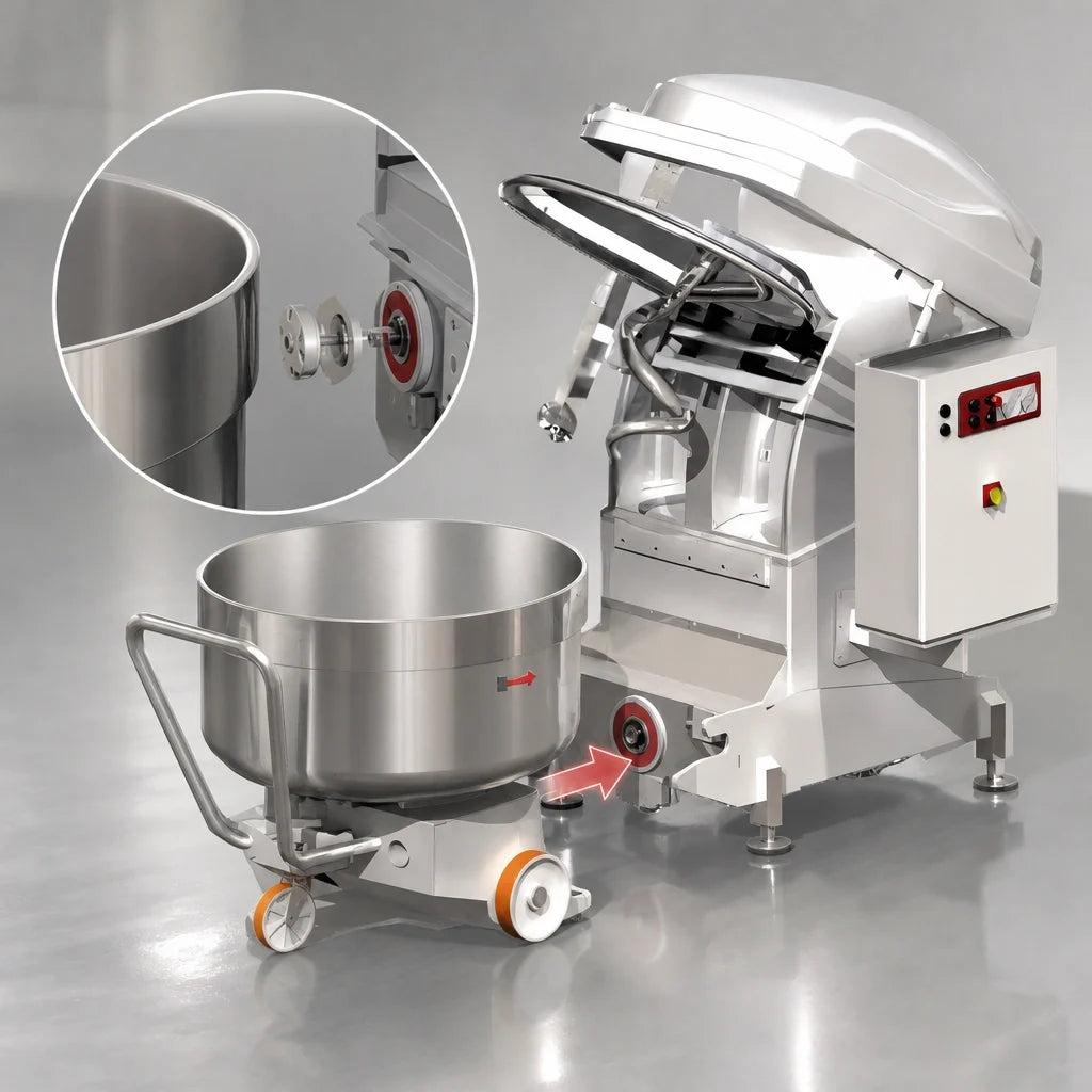 Univex SL80RB Removable Bowl Spiral Mixer, 137 Qt., 175 Lb. Dough Capacity, 2-Speed with Reverse