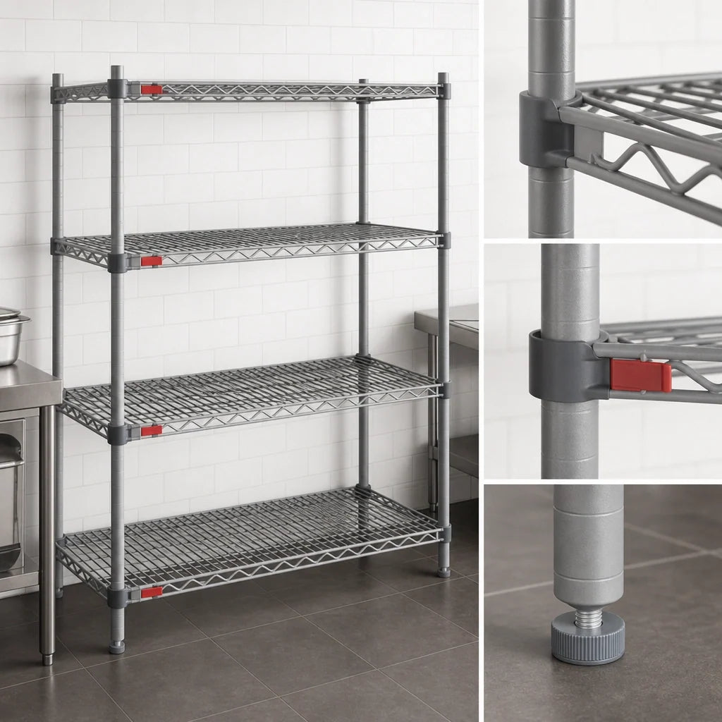 Eagle Group Valu-Master F2QA2-74-2472V-X 4-Tier Wire Shelving Starter Unit, 72 x 24 x 74 Inches, Pewter Gray Epoxy