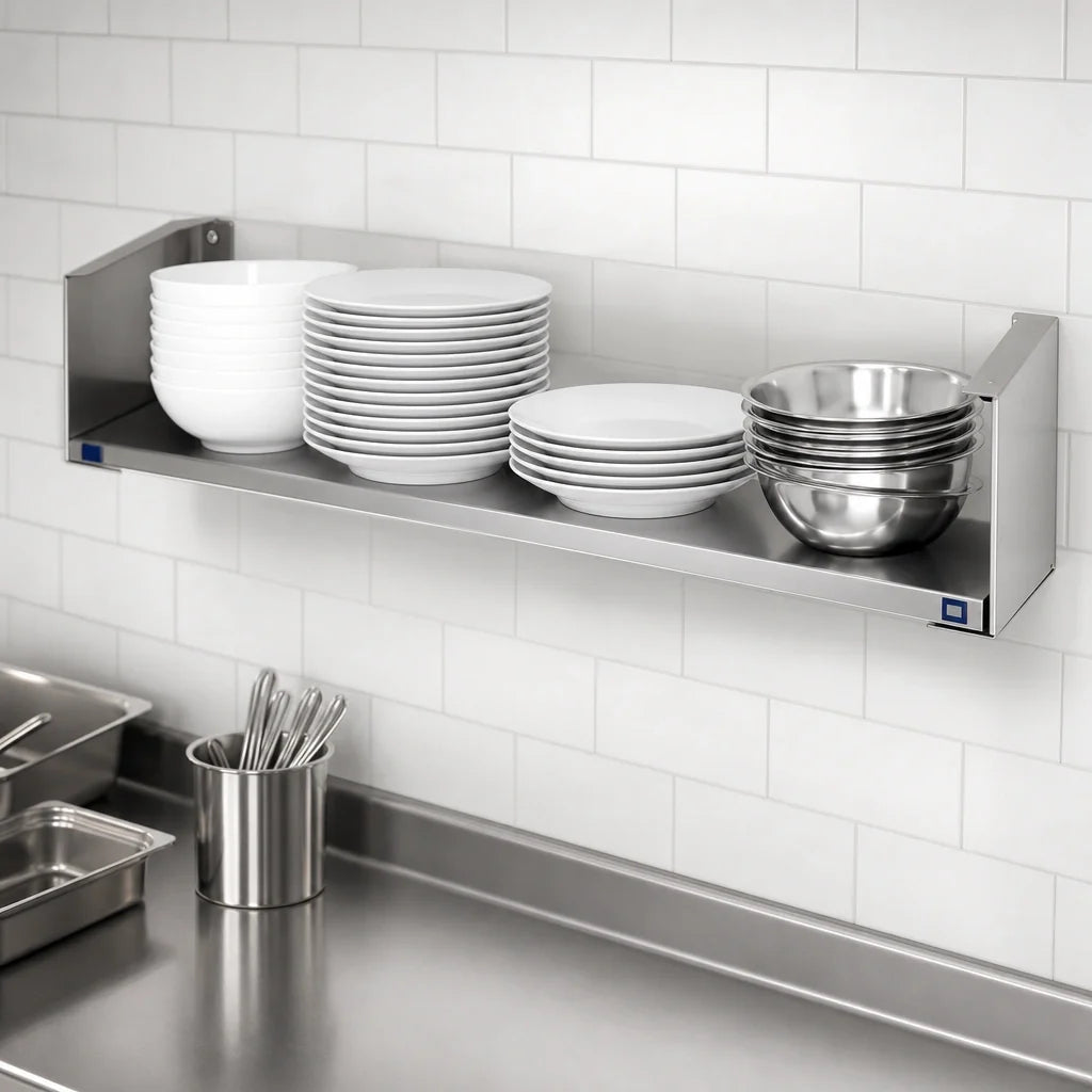 Duke 441-3S 39-Inch x 7-Inch Deep Stainless Steel Dish Shelf with Fixed Brackets