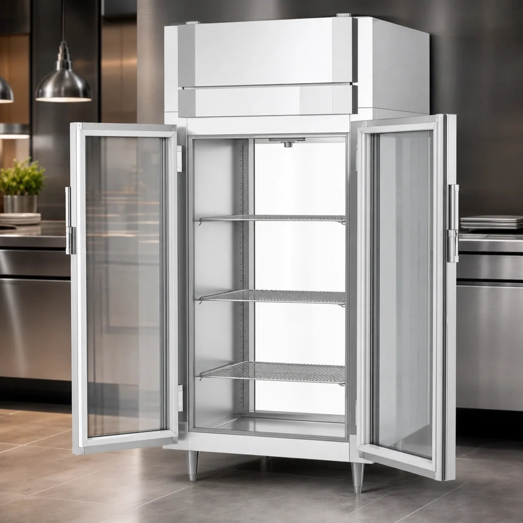 Victory Refrigeration UltraSpec™ HS-1D-1-EW-PT-GD 26.2 Cu. Ft. Pass-Thru Warming Cabinet, Glass Doors, Stainless Steel, Digital Control