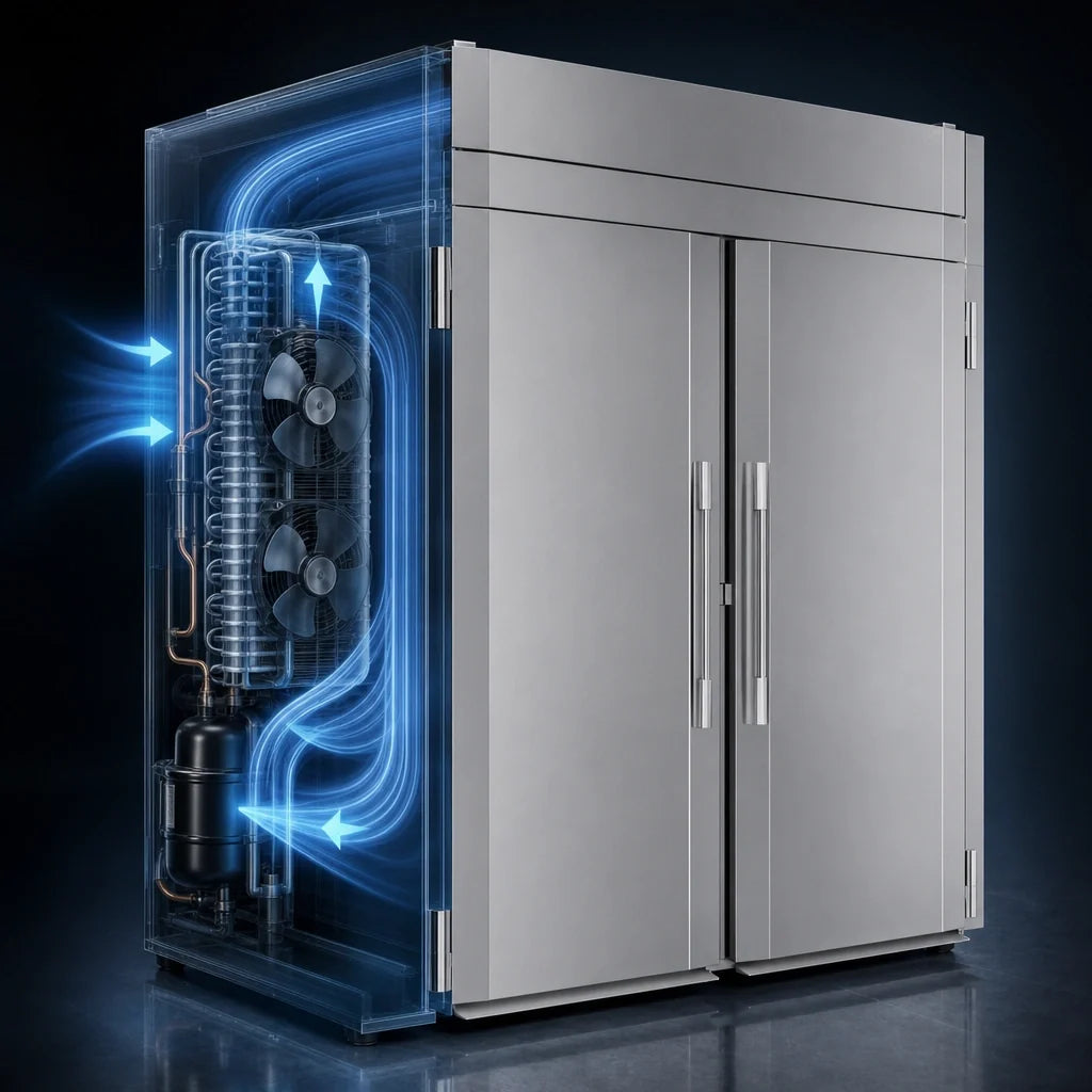 Victory Refrigeration UltraSpec™ FIS-2D-S1-PT-XH-HC Extra-High Two-Section Roll-Thru Freezer, Self-Contained, Stainless Steel
