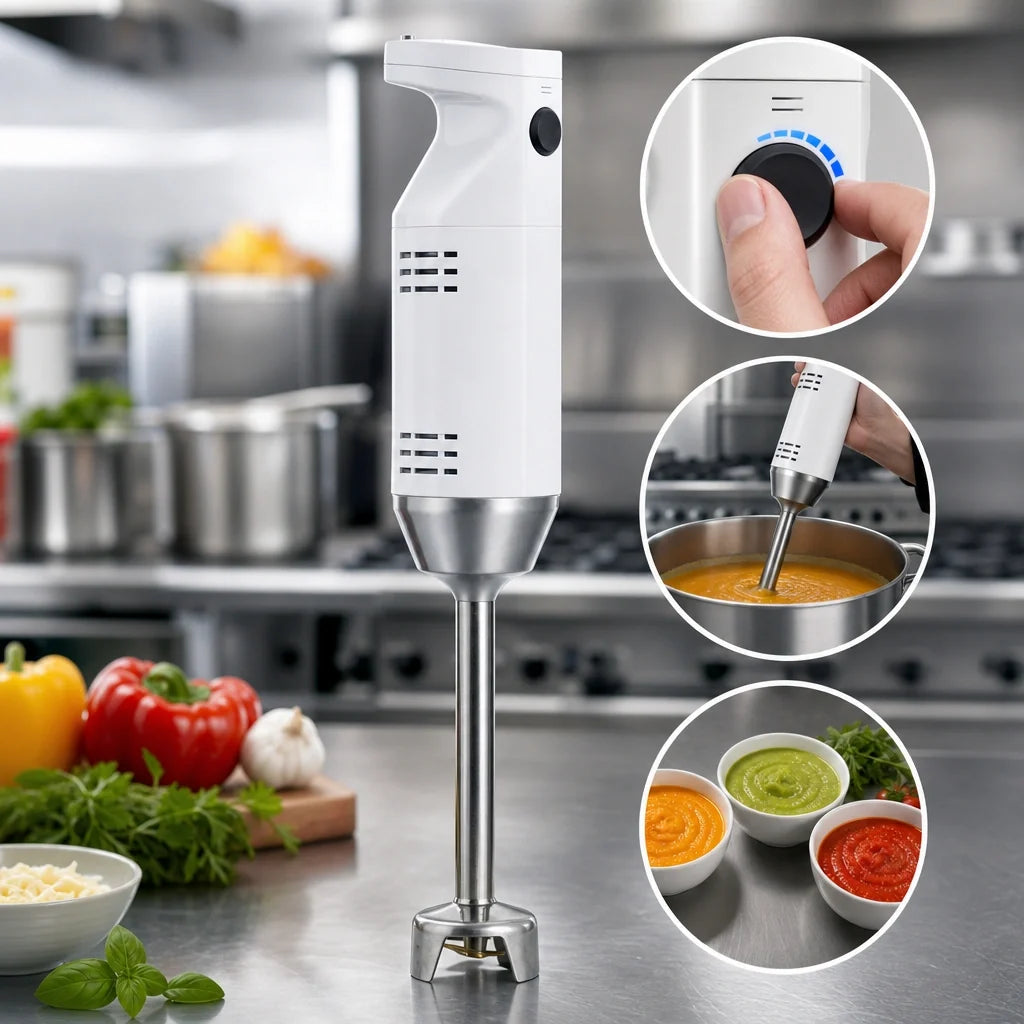 Dynamic MiniPro MX070.04 Hand-Held Variable-Speed Immersion Blender, 7-Inch Detachable Shaft, 230V, 4 Cutter Blades