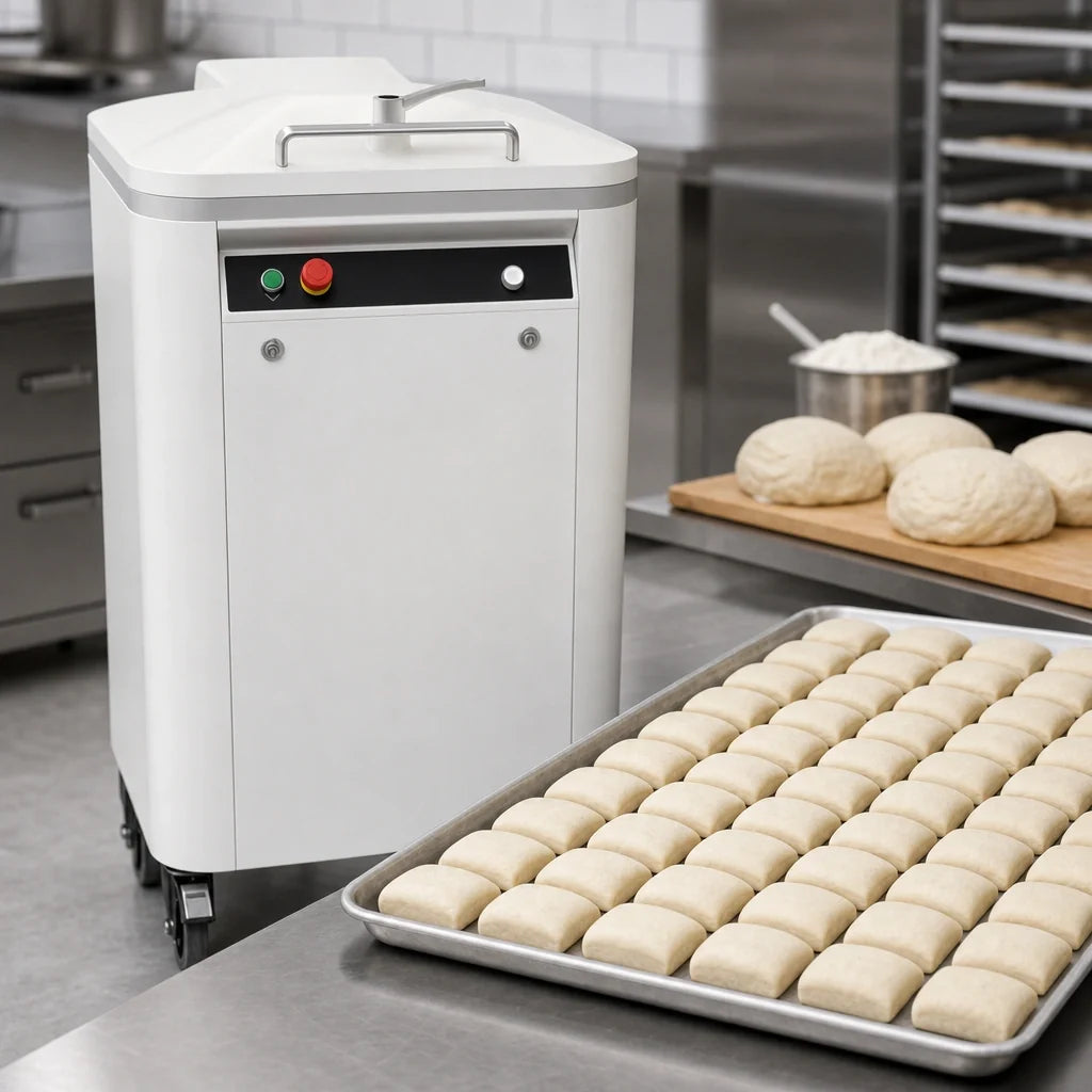 Univex AQD48 Automatic Square Dough Divider, 48-Piece Hydraulic Floor Model, 2.11–14.1 oz. Portions, 5,700 Pieces/Hour