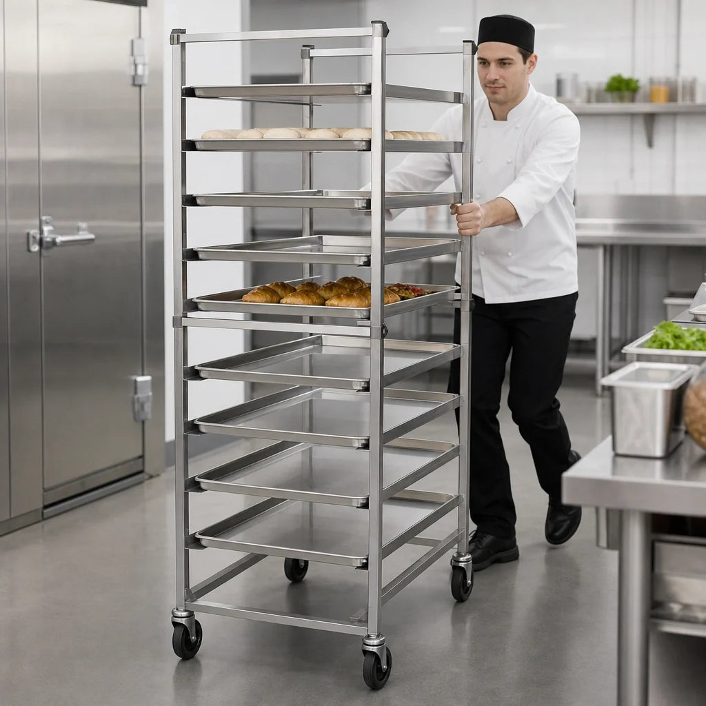 Eagle Group Panco OUR-1824-2-X Mobile Full-Height Aluminum Tray Utility Rack, Open-Side, Front-Loading, 24 Capacity, for 18 x 26 Trays