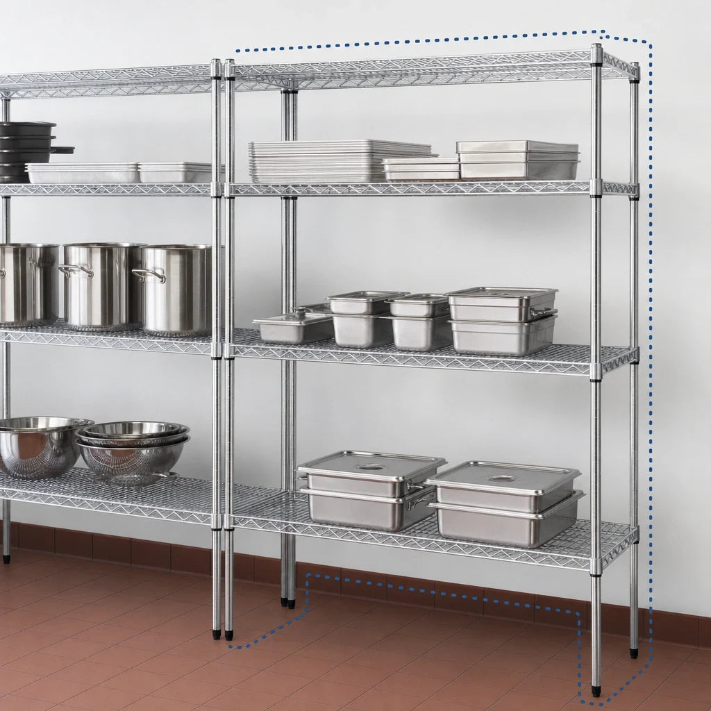 Eagle Group EAGLEbrite A4-63-2442Z 4-Tier Add-On Wire Shelving Unit, 42"W x 24"D x 63"H, Zinc Finish