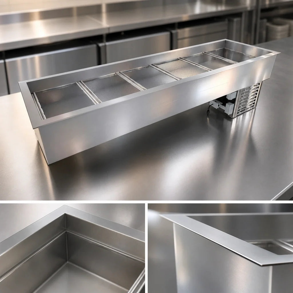 Duke CP6-SB-DC-D 6-Pan Full-Size Drop-In Cold Food Well, Self-Contained Refrigeration, Touchscreen Control