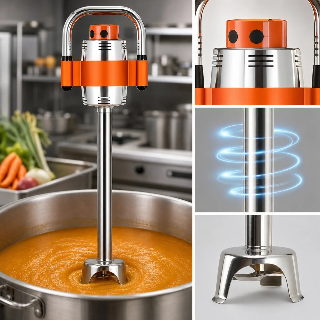Dynamic SMX MX043ES Single-Speed Immersion Blender, 16-Inch Stainless Steel Shaft, 30-Gallon Capacity, Detachable Bell