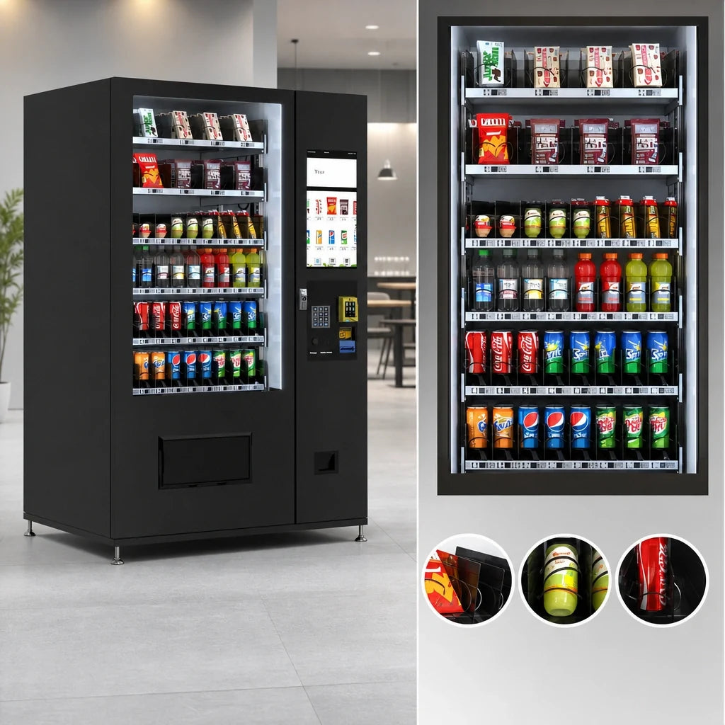 Koolmore KM-VMRT-50-BCR Refrigerated Snack and Drink Vending Machine, 60 Slots, Touchscreen, Freestanding