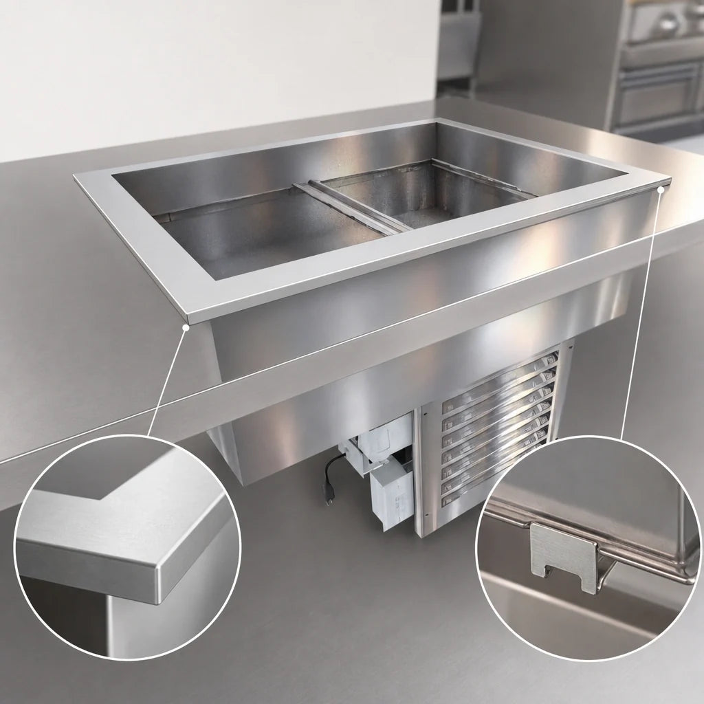 Duke CP2-SB-DC-D 2-Pan Drop-In Refrigerated Cold Food Well, Self-Contained, Full-Size, Touchscreen Control