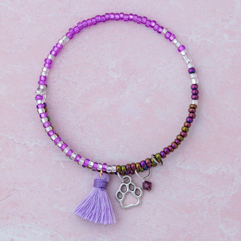 Fair Trade Beaded Paw Print Adjustable Bracelet!