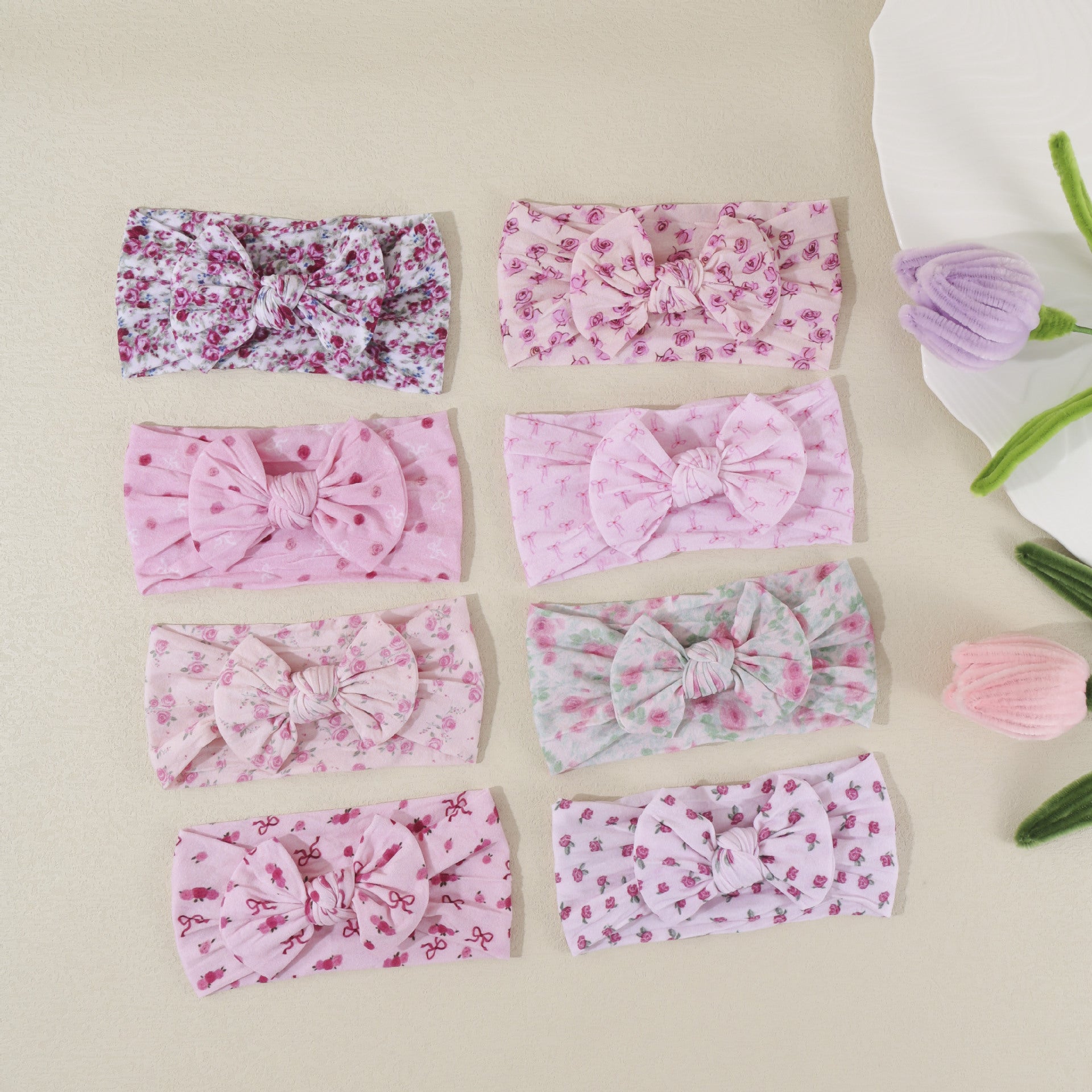 Childrens Cute Bow-Knot Elastic Soft Wide Headband