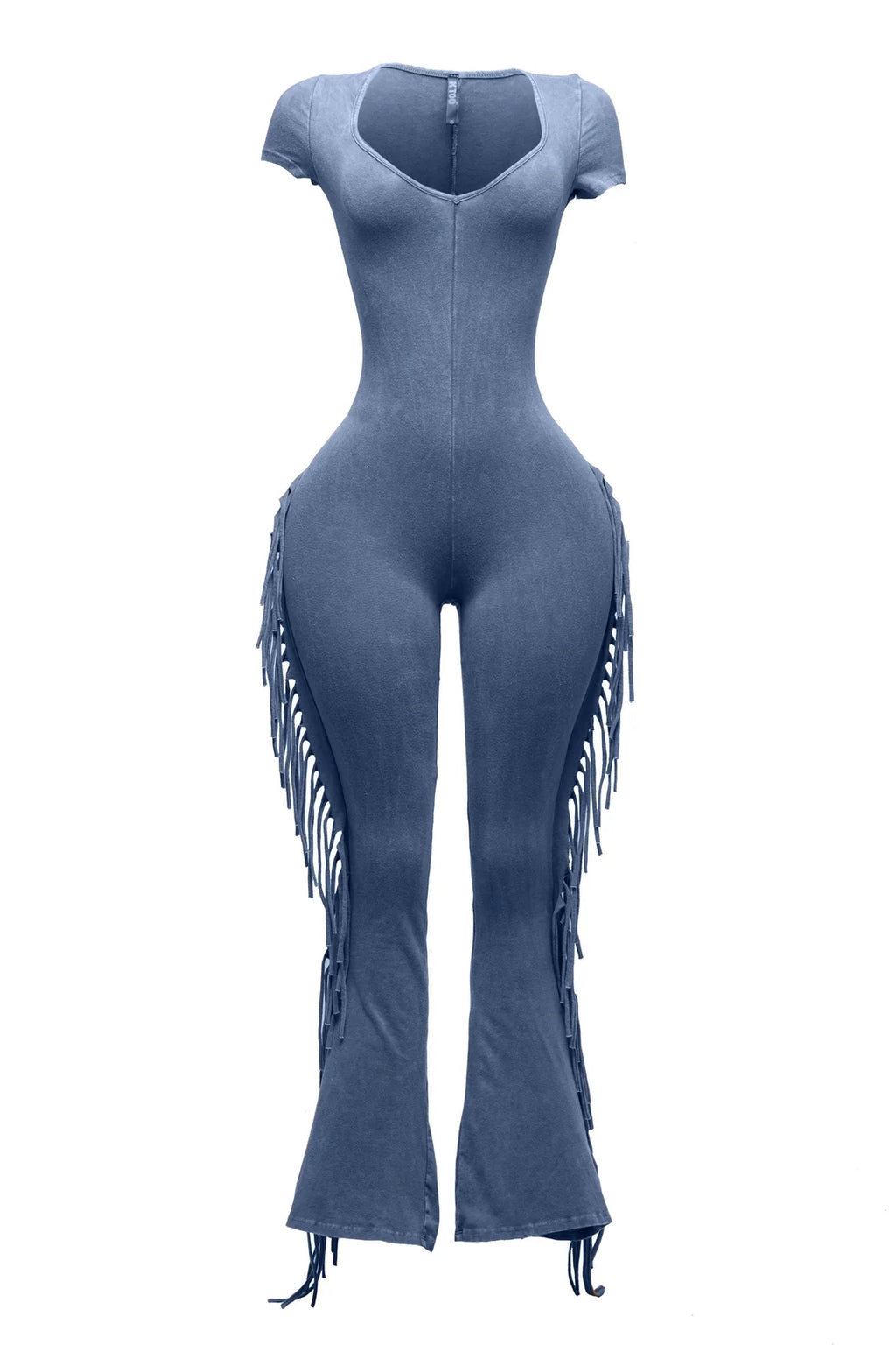 Mineral Washed Fringe Jumpsuit