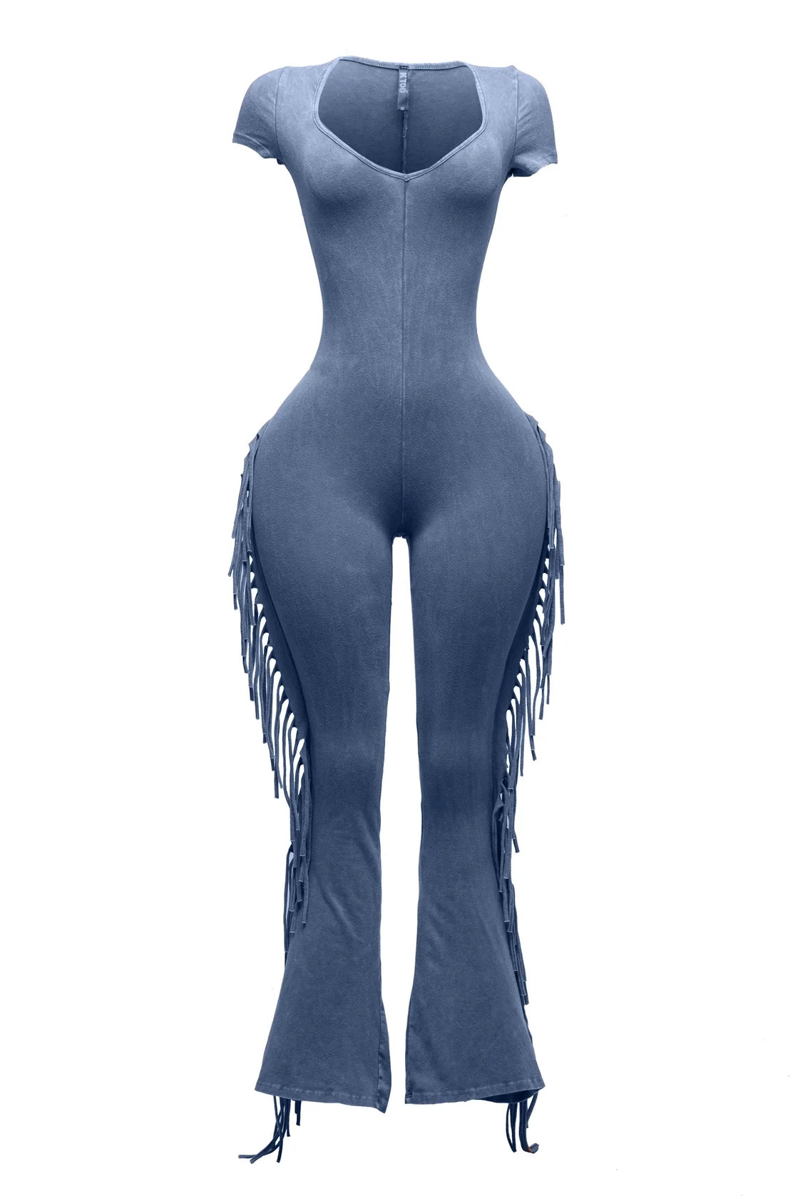 Mineral Washed Fringe Jumpsuit