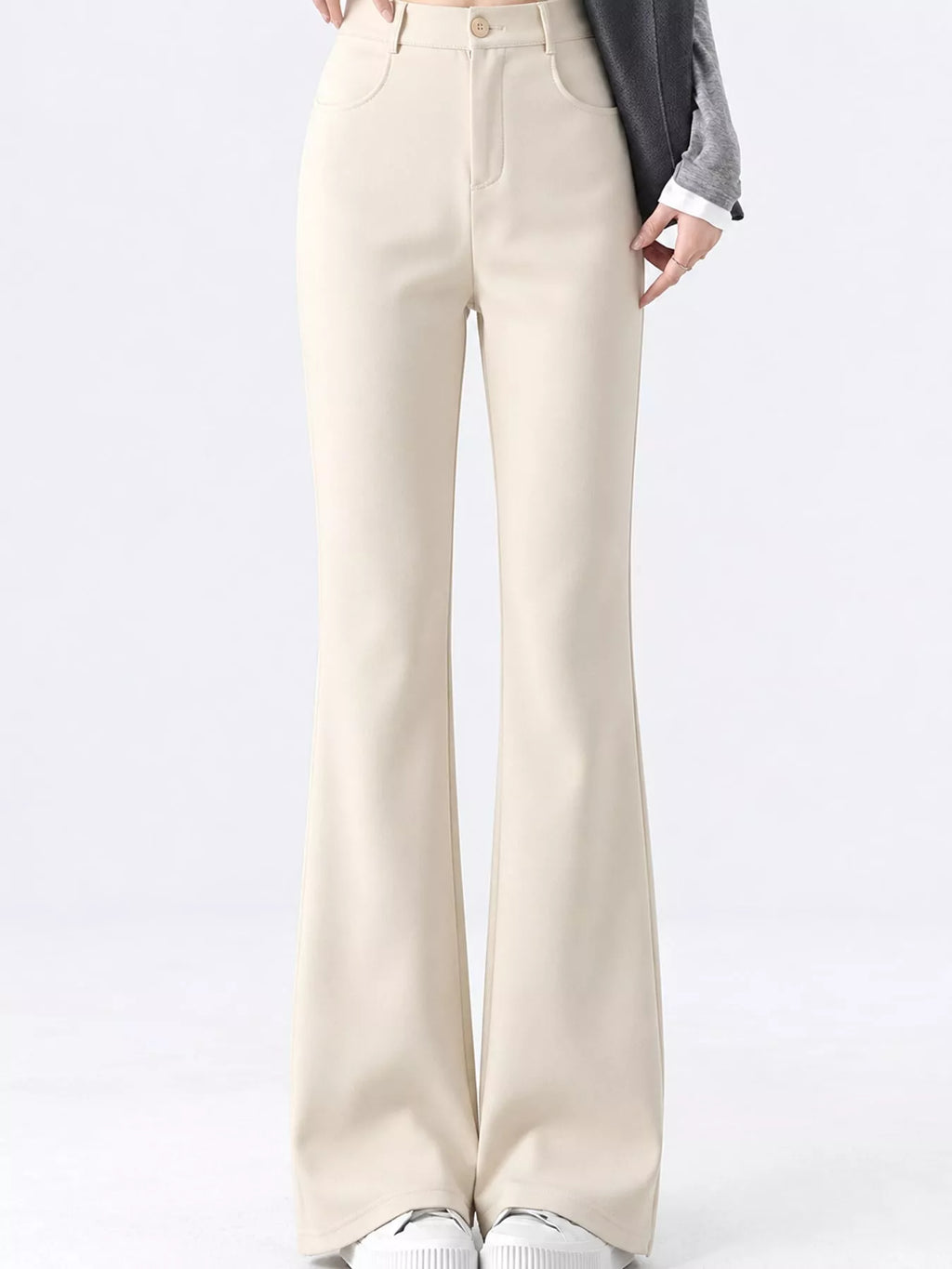 Full Size High-Waisted Slim-Fit Straight-Leg Pants Plus Size