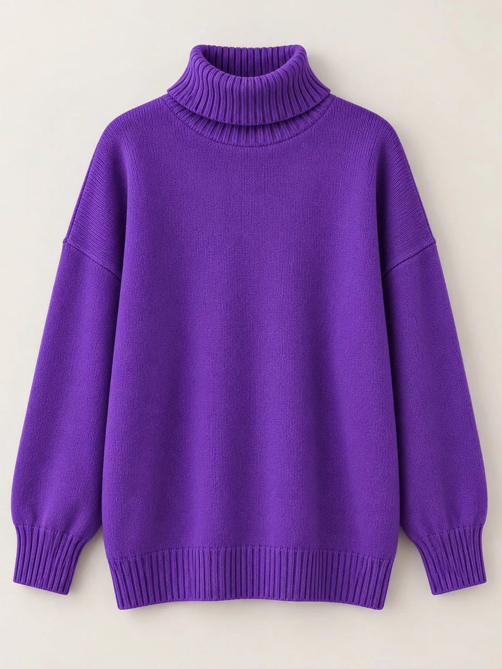 Turtleneck Dropped Shoulder Sweater