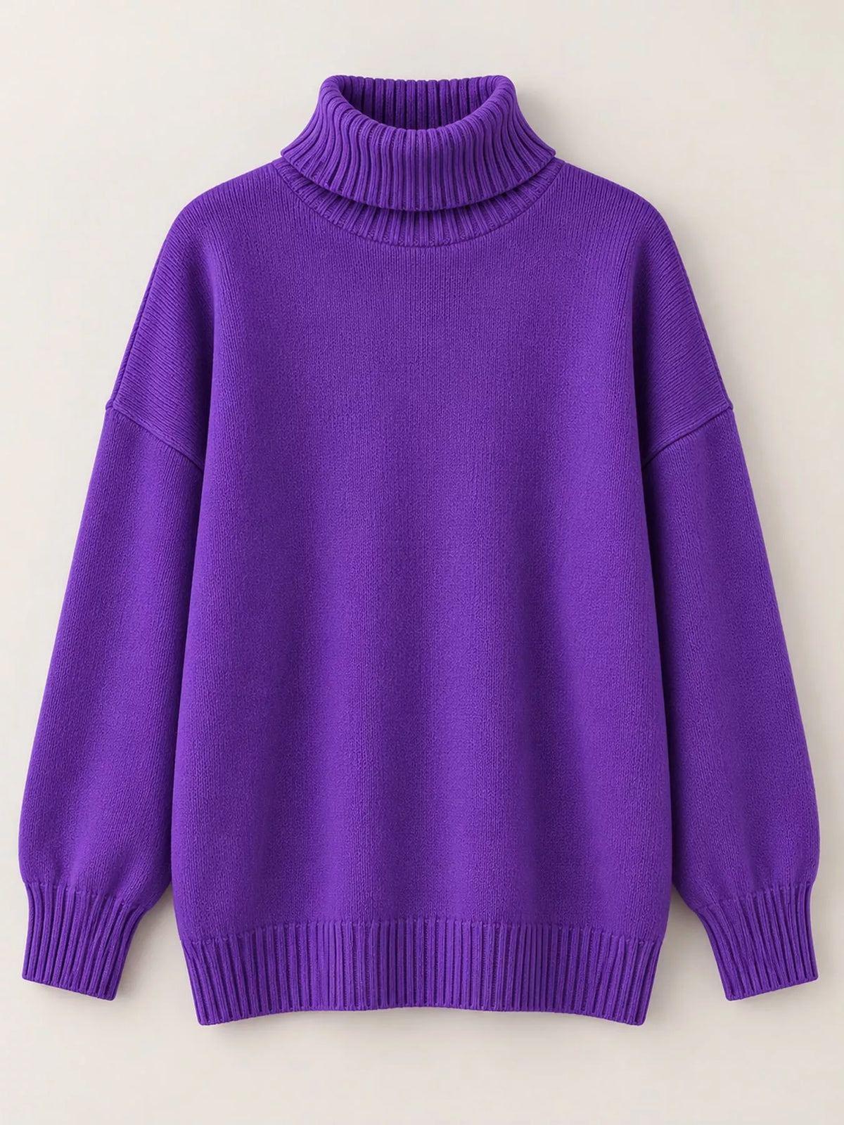Turtleneck Dropped Shoulder Sweater