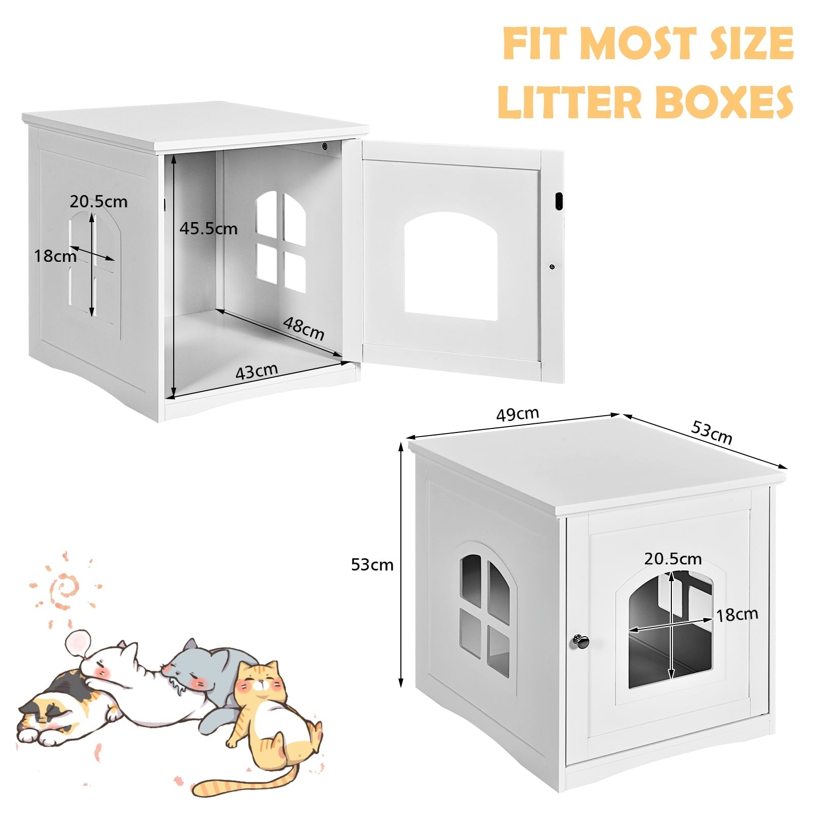 Side Table Nightstand Decorative Cat House