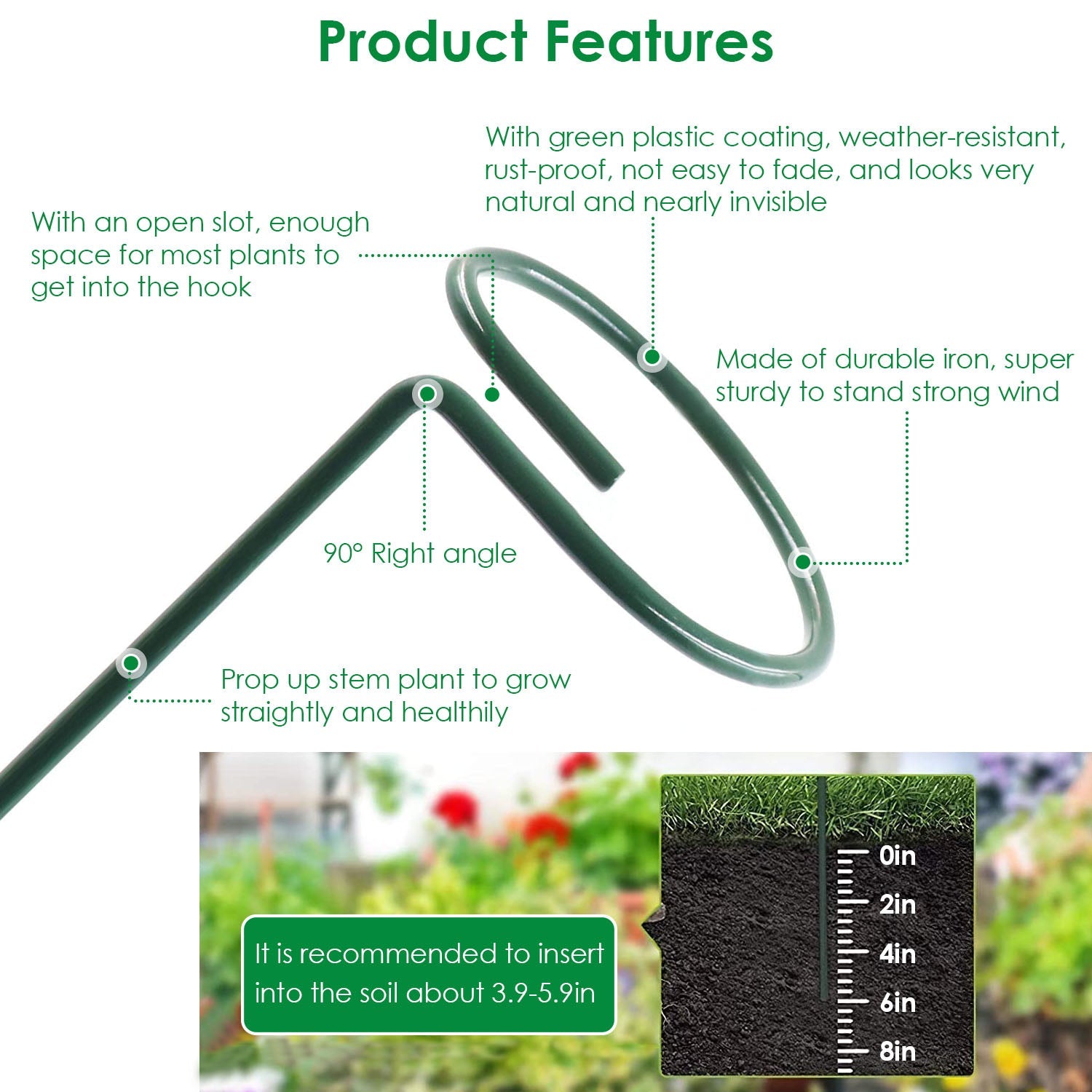 Garden Plant Support Stakes for Single Stem