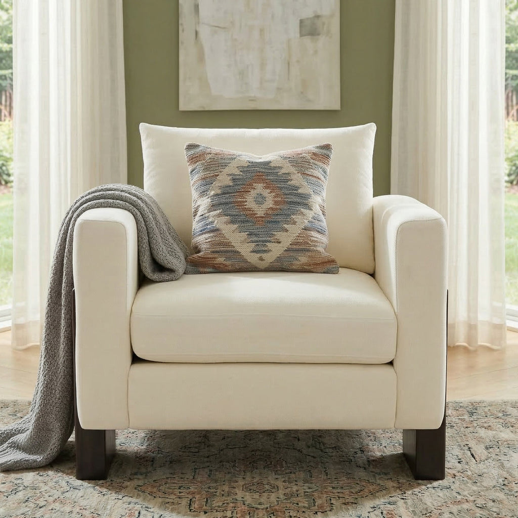 Modern Accent Chair Stylish Club Chair Armchair with Rubberwood Legs for Living Room, Bedroom, or Office