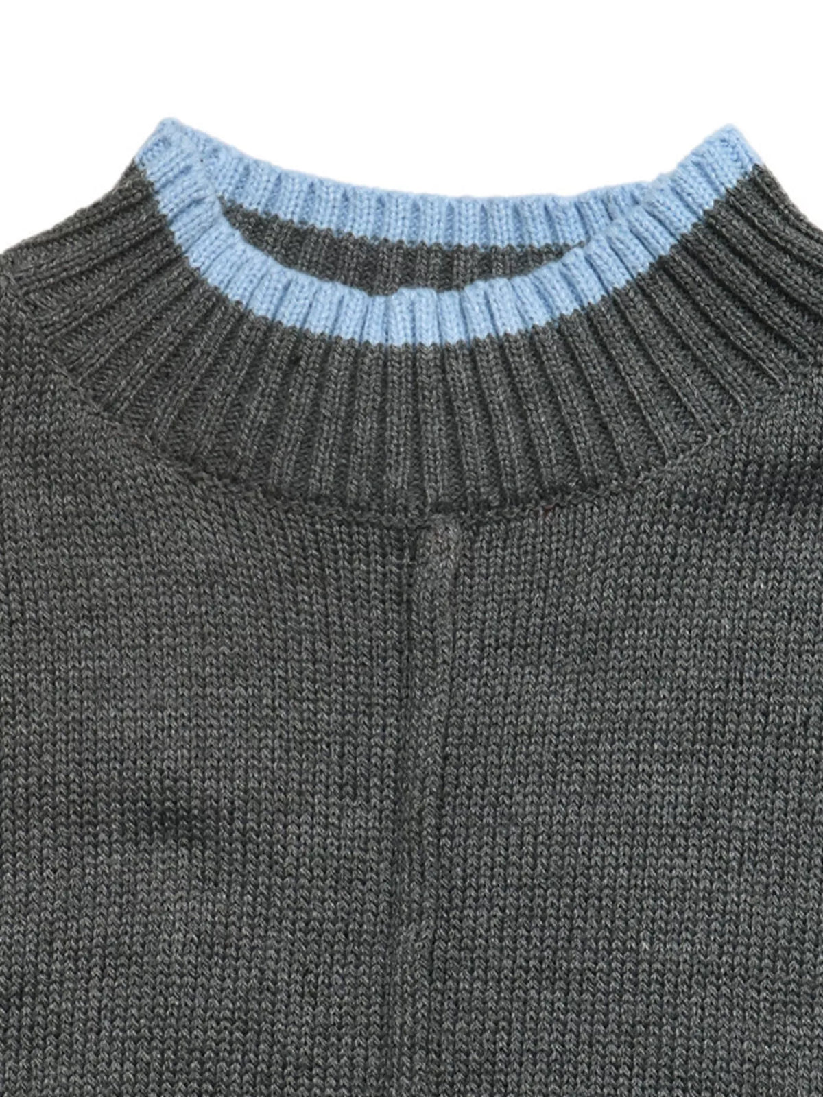 Contrast Trim Crew Neck Sweater