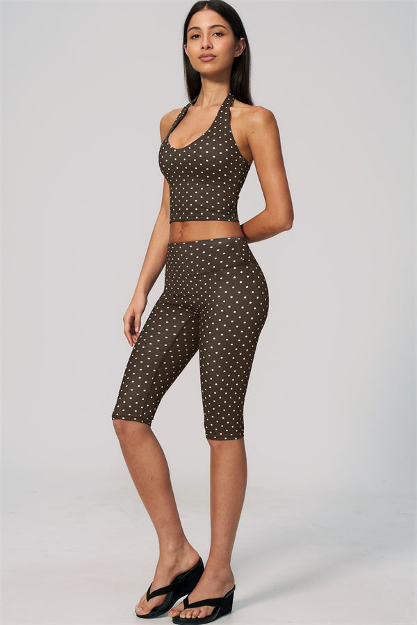 The Frame Halter Tank Top Capri Leggings 2-Piece Set