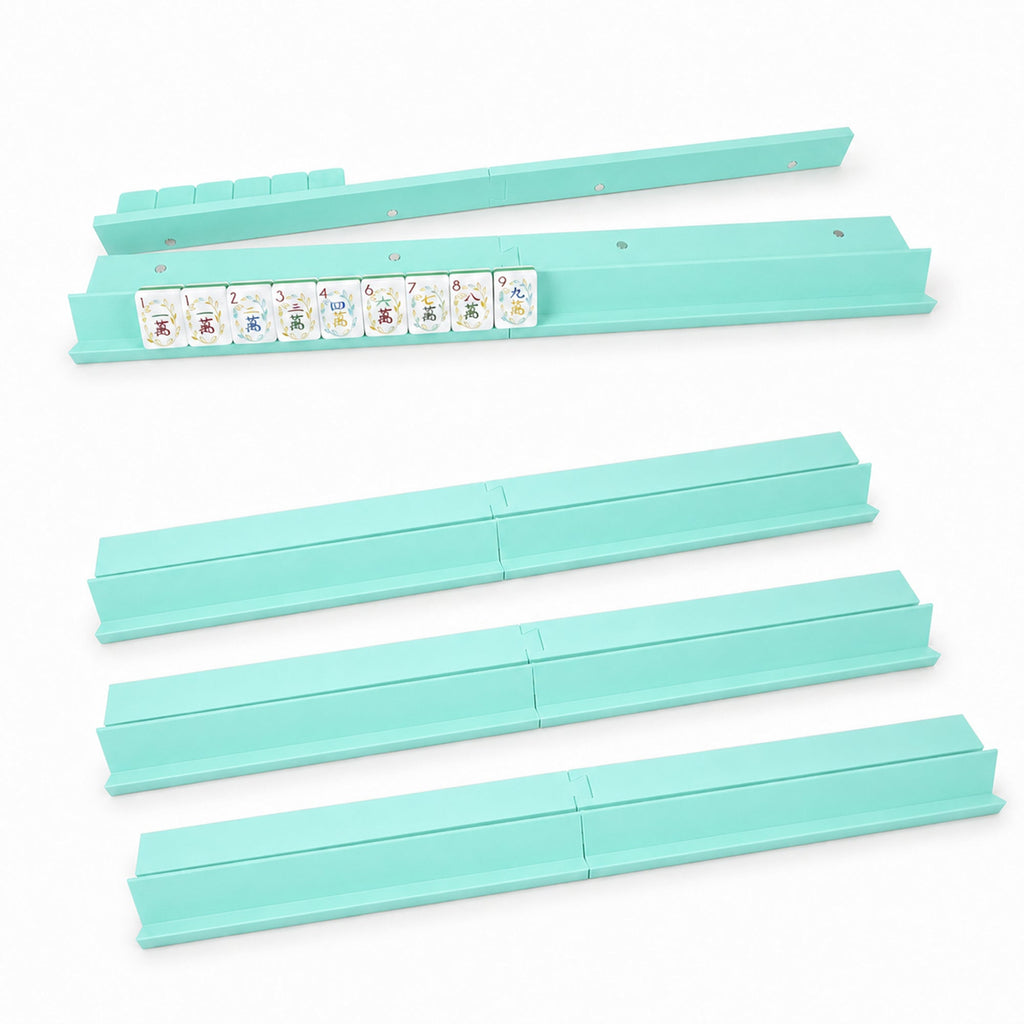 American Mahjong Rack Set With Magnetic Pusher, 4 Racks And 1 Snap-On Wall Builder & Discard Pusher, 3D Printed Mahjong Game Accessory