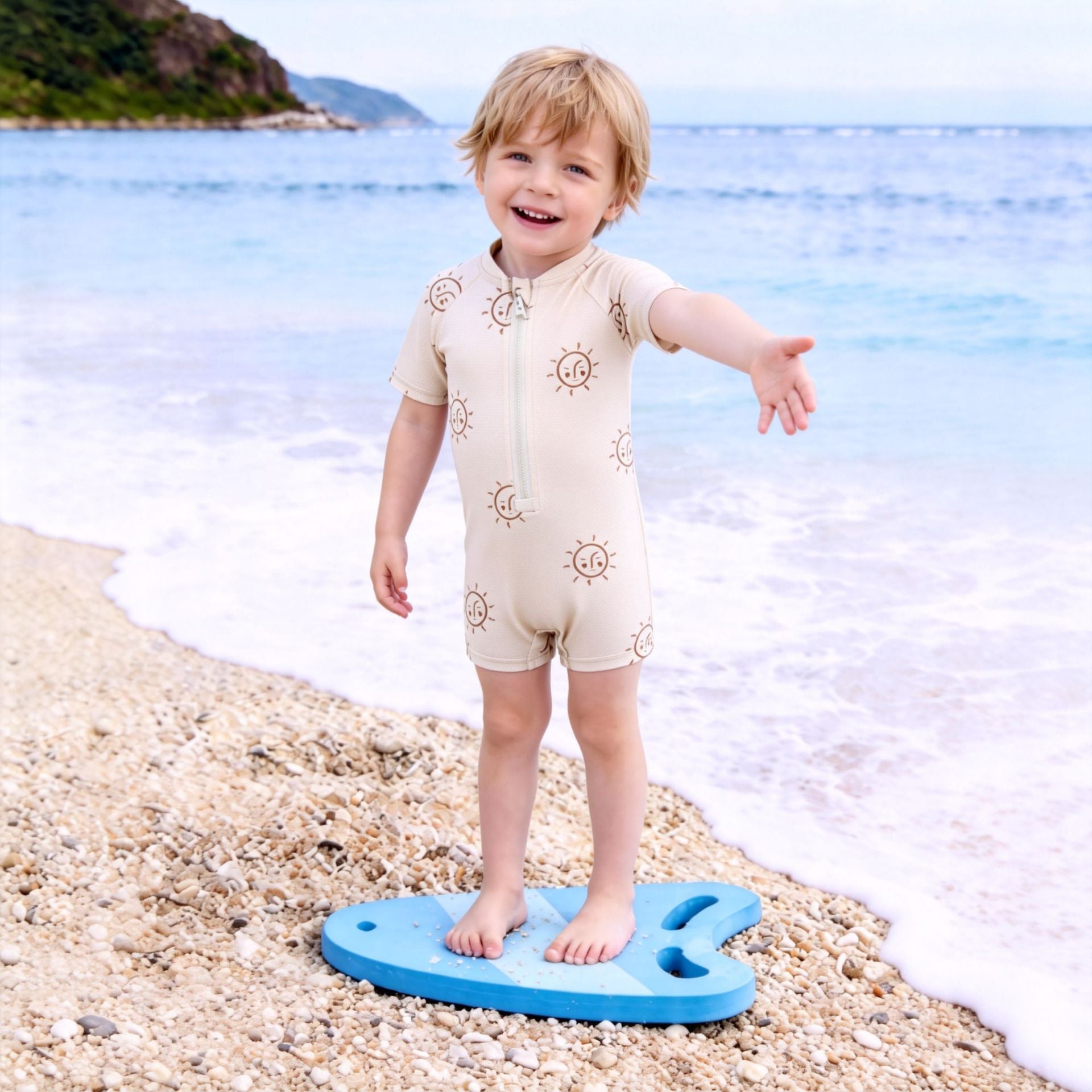 Boys Fresh-Style One-Piece Sun-Protection Swimsuit