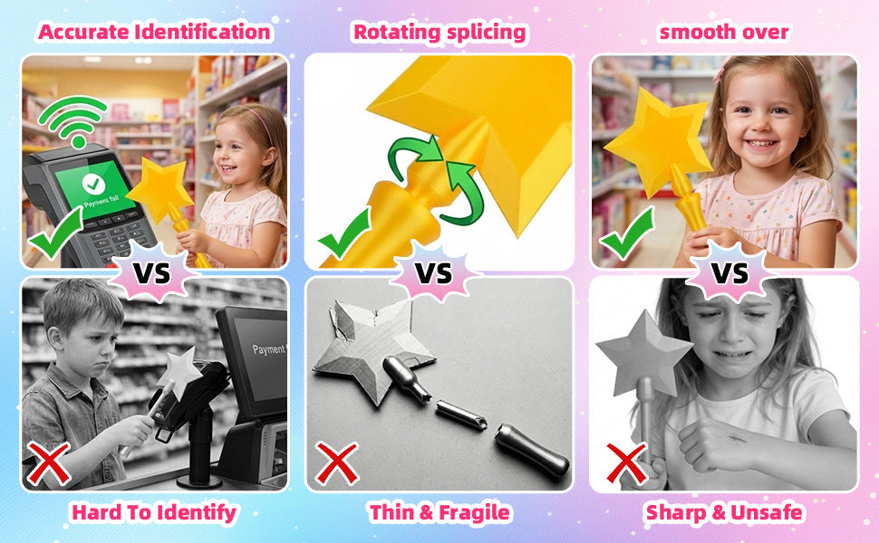 3D Printed Star Wand Contactless Card Holder, Short Magic Wand With Card Slot For Tap Payment, Party Costume Prop And Novelty Gift