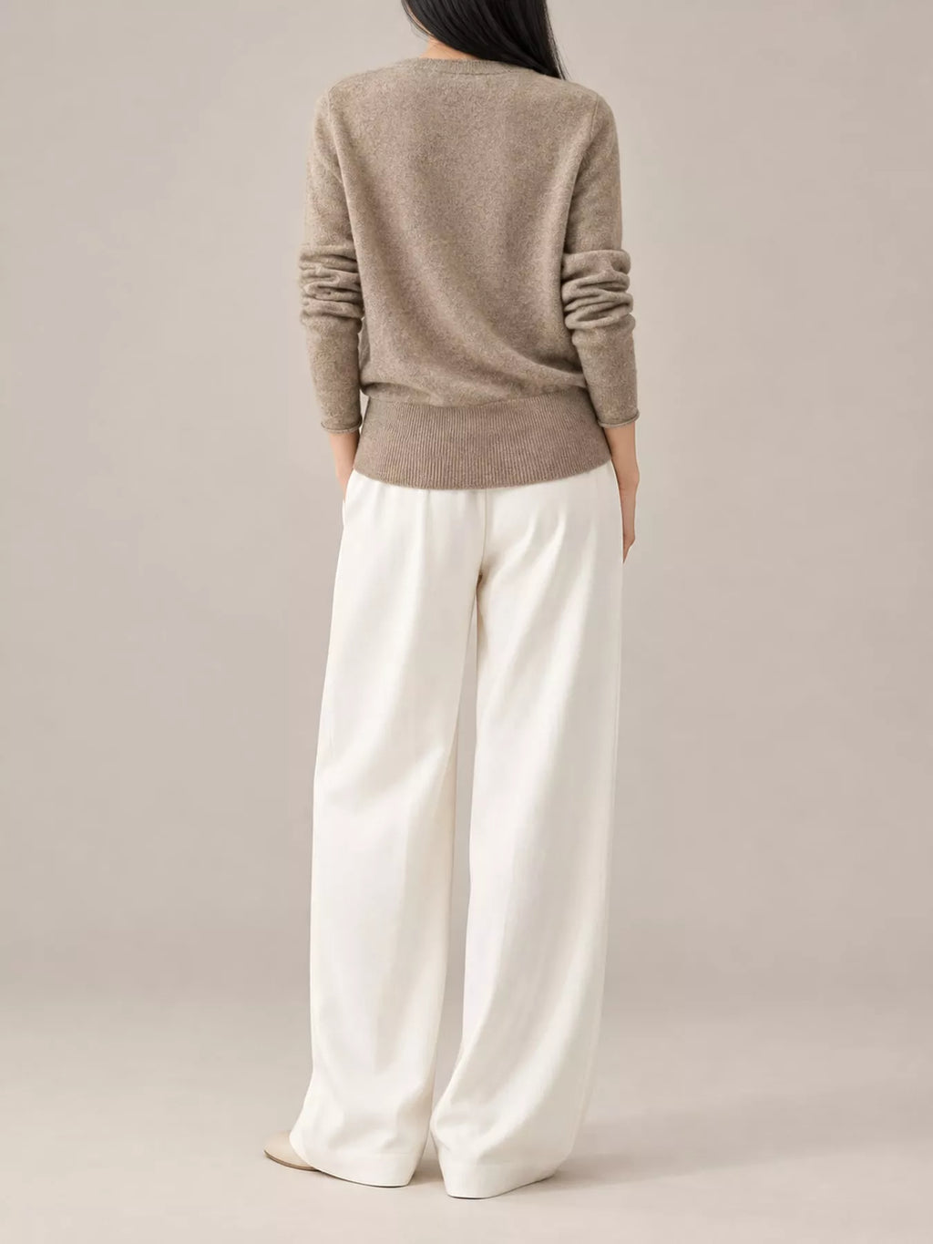 Wrap-Front Long Sleeve Sweater