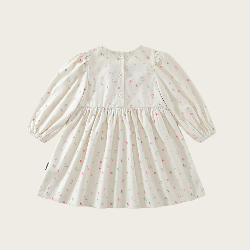 French-Style Vintage Floral Embroidered Dress For Girls