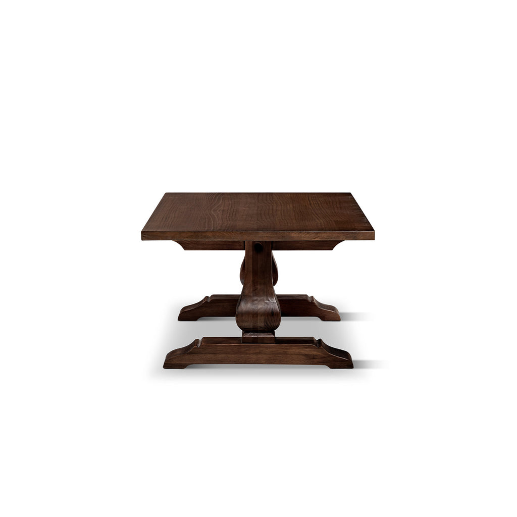 Reclaimed Pine Coffee Table with Sculptural Double Pedestal Base - Java