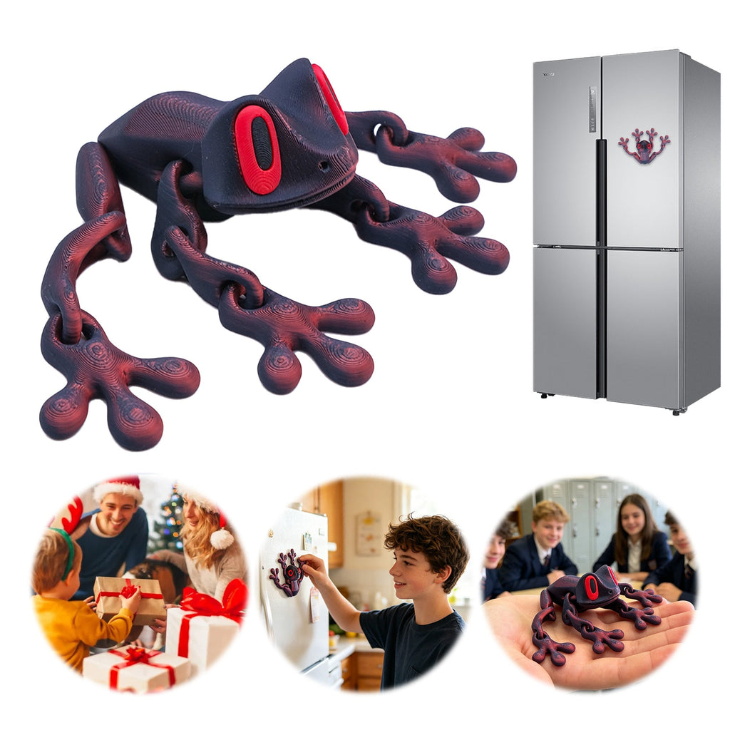 Large 3D Printed Frog Fridge Magnet, Articulated Tree Frog Magnetic Refrigerator Decoration, Cute Animal Magnet For Kitchen Locker Office Decor
