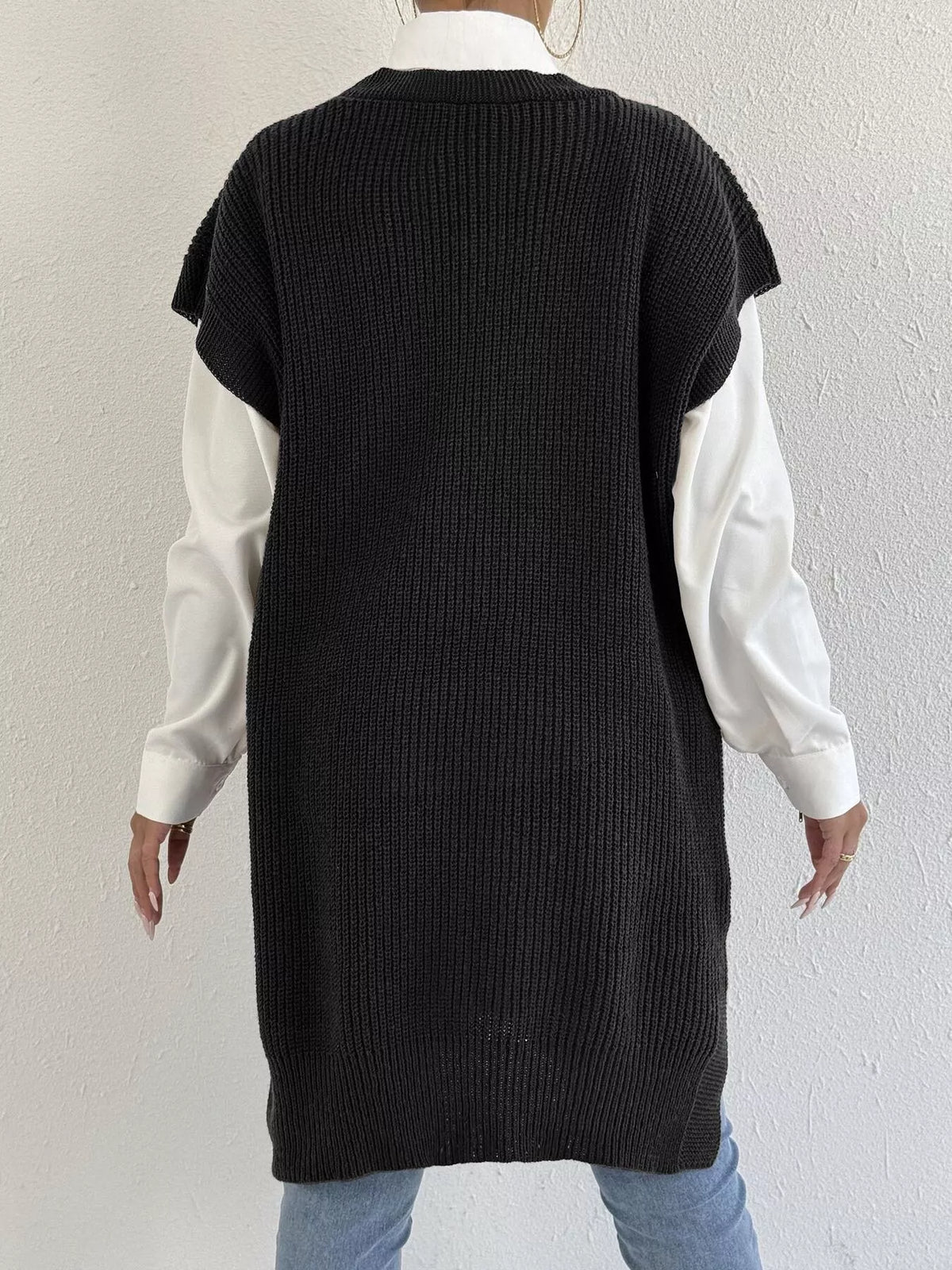 Oversized V-Neck Sweater Vest