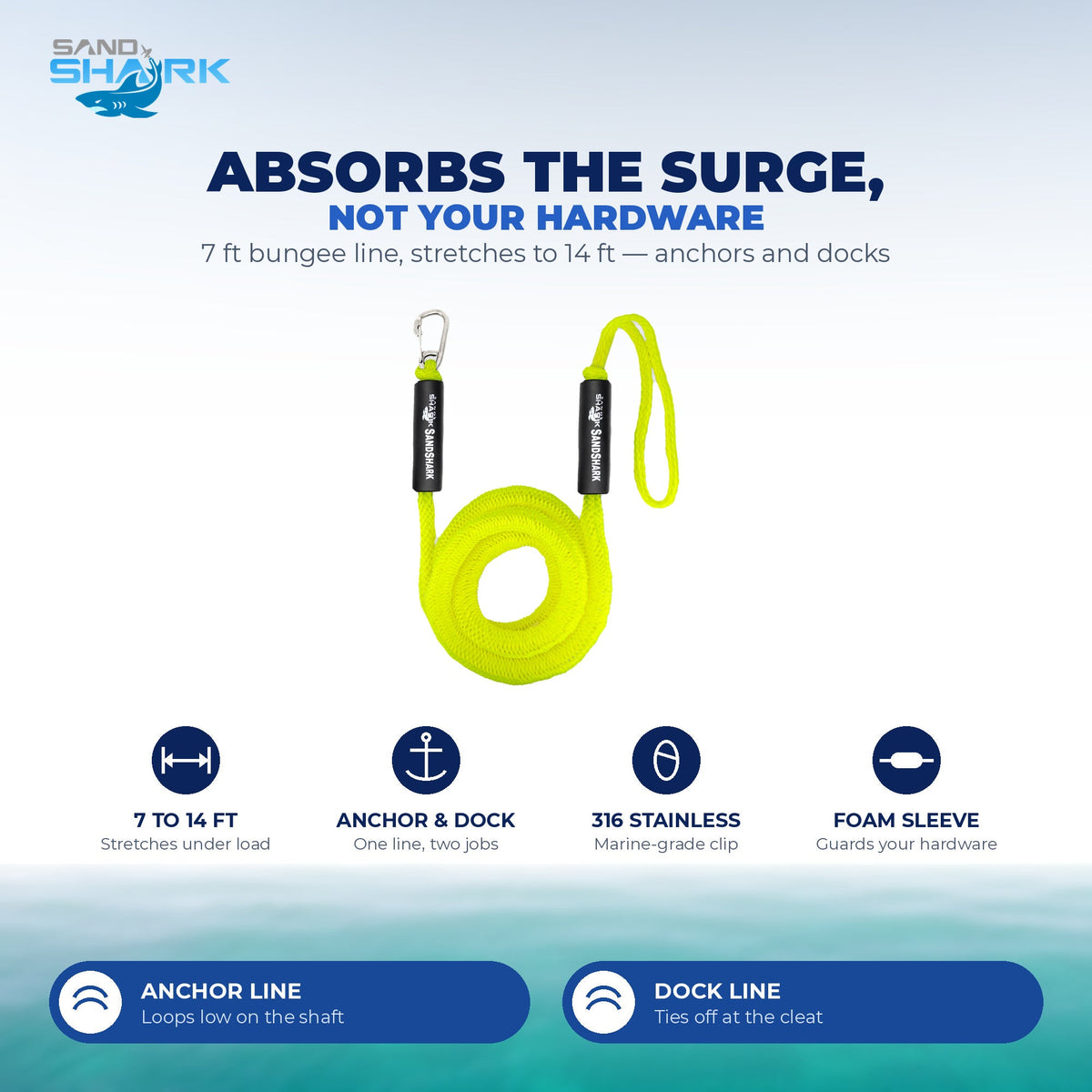 7-14ft Bungee Dock & Anchor Line