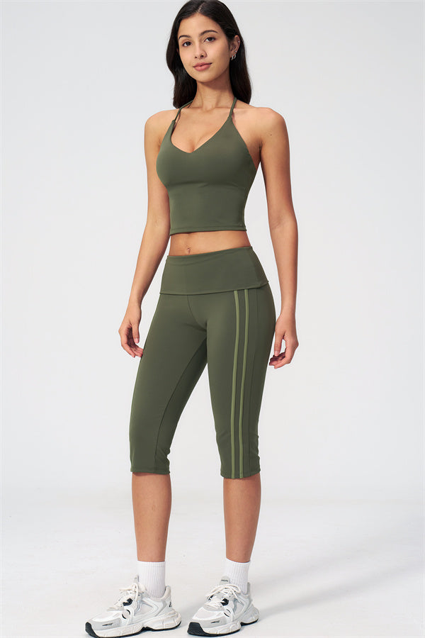 The Evoke Crop Top Capri Leggings 2-Piece Set