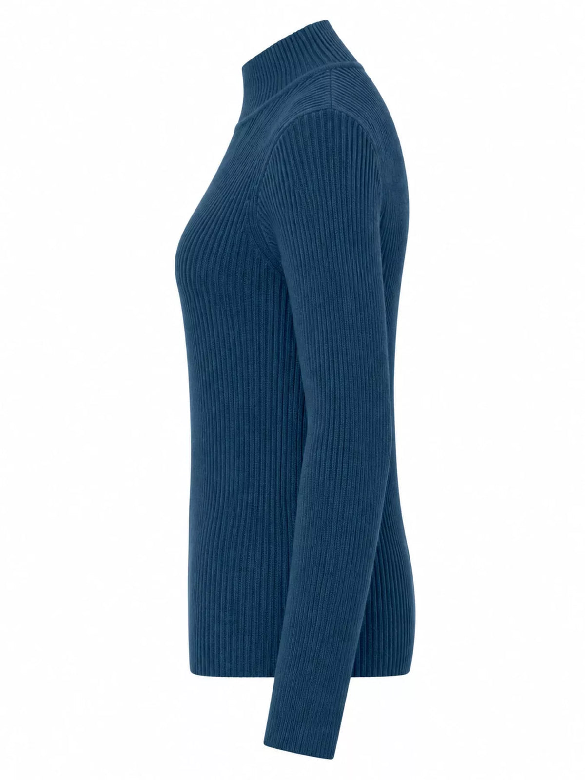 Elegant Slim-Fit Ribbed Mock Neck Knit Top