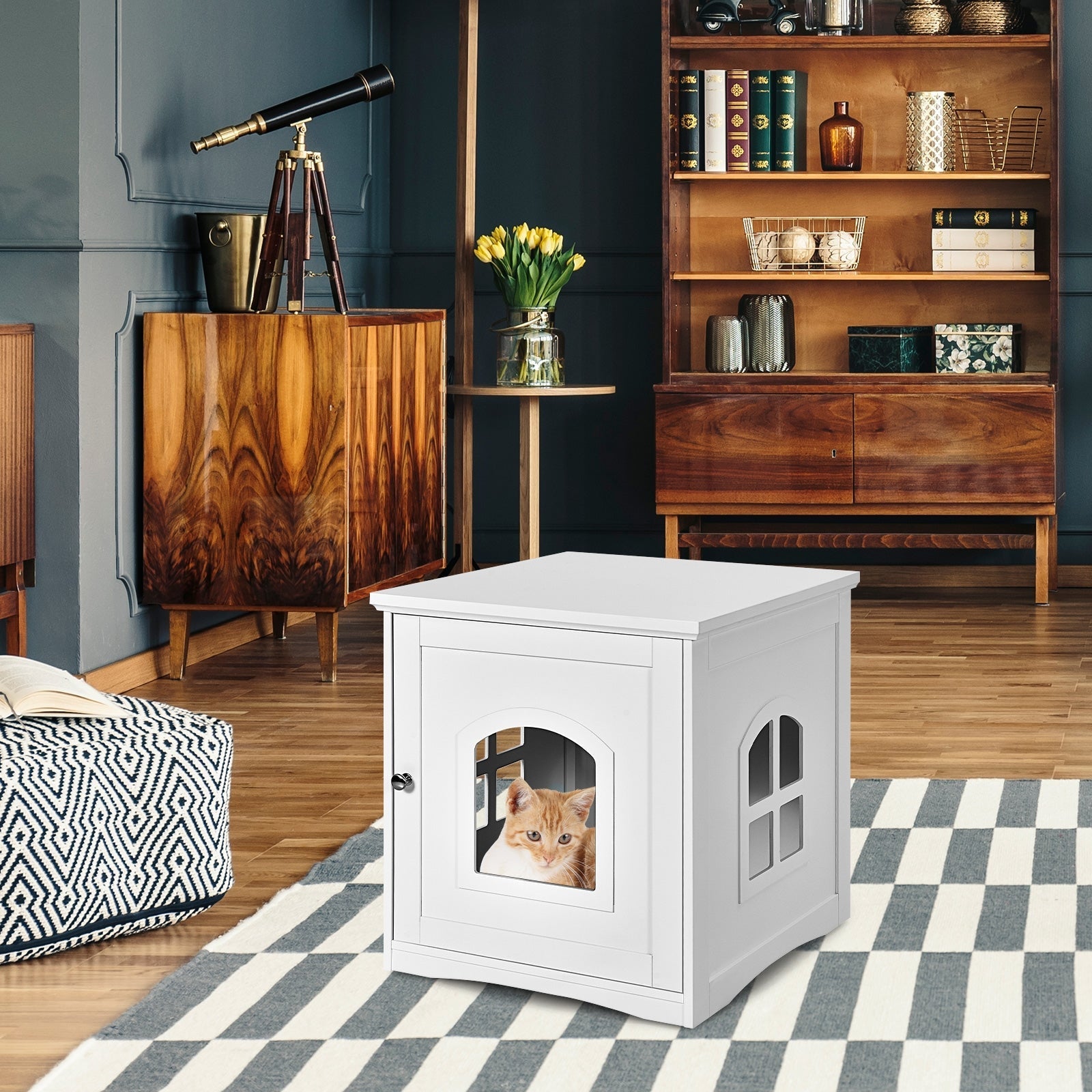 Side Table Nightstand Decorative Cat House
